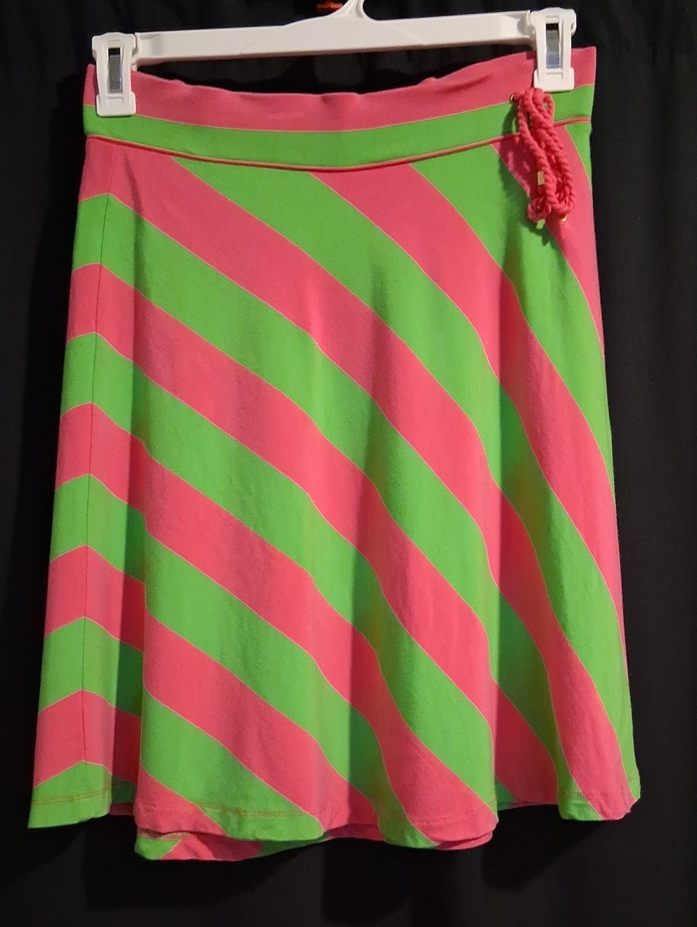 Vintage Lilly Pulitzer skirt Xs A Line Knee Length Striped Pink Green